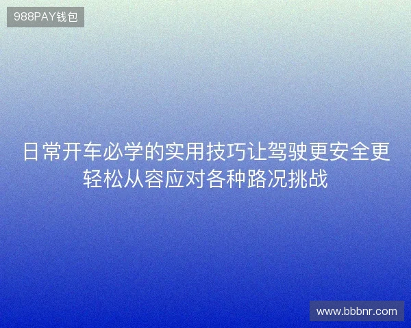 日常开车必学的实用技巧让驾驶更安全更轻松从容应对各种路况挑战